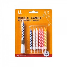 Musical candle with assorted - musical, 6