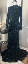 Vtg Emerald Green Dress Gown