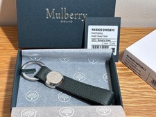 BNWT Mulberry Rivet Green Classic Grain Leather Keyring Gift Boxed RRP £125