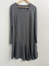 Crea Concept Dress Size 38 UK 10 Grey Lagenlook Wool Blend Asymmetric Hem
