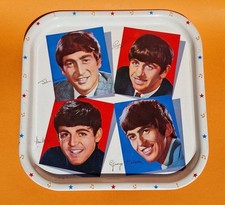 1960s Beatlemania THE BEATLES Worcester Ware retro vintage tin tea serving tray