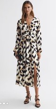 REISS Black/White Marie Dress UK 10 - RRP £248 Tiny Pulls Not Obvious