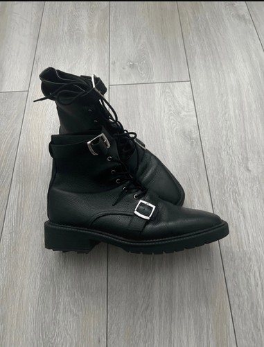 Asos black real leather biker - black,
