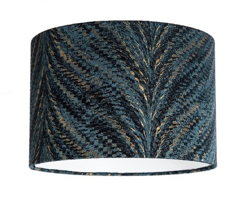 Teal gold metallic lampshade - gold,