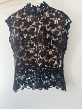 Reem Acra Guipure Lace Top