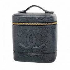 CHANEL Vanity Hand Bag Leather