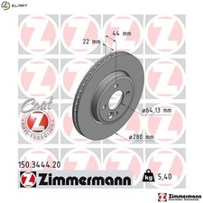 2x BRAKE DISC 150.3444.20 FOR
