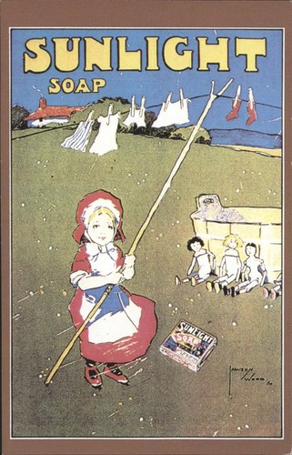 Sunlight soap poster postcard - sunlight,