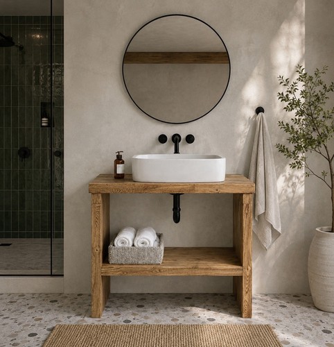 Solid wood vanity - wood, bathroom