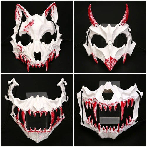Half face mask dragon tiger - half-face,