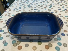 DENBY IMPERIAL BLUE EARED SMALL RECTANGULAR SERVING DISH STONEWARE LOT C