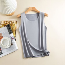 Womens Ice Silk Vest V Neck Tank Tops Ladies Casual Summer Camisole Sleevele new