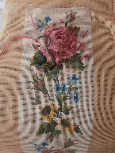 Part finished tapestry - finished, vintage