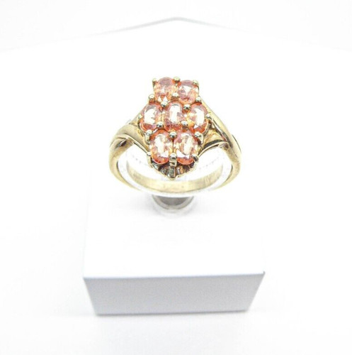 9ct gold orange sapphire ring - 9ct,