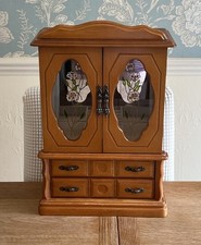 MELE Jewelry Cabinet Display Two Drawers Two Doors Vintage