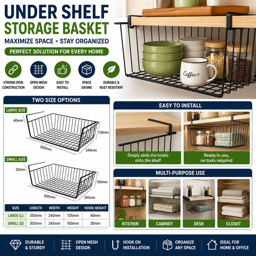 Under shelf storage basket - under,