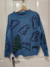 Blue ' Dinosaur ' Knit Jumper