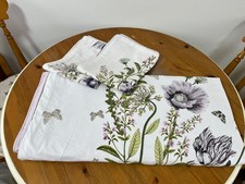 MARKS&SPENCER Very Nice King Size 100% Cotton Duvet Set.White/Purple Roses