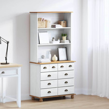 Hutch Solid Pine White 55 x 25