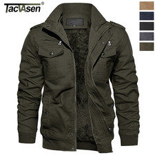 Men's Winter Jackets Fleece Cotton Thicken Cargo Bomber Jackets Casual Warm Coat
