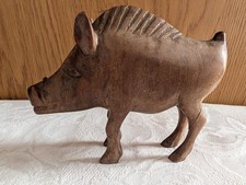 Wooden Hand Carved Warthog