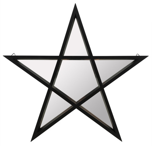 Black pentagram wall mirror - wall,
