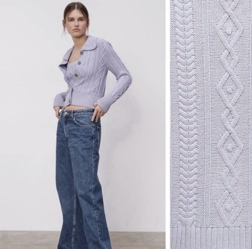 Zara lilac knit cropped - zara,