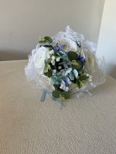 Wedding Flowers Rose Baby blue Bouquet Bride, Bridesmaid, Flower-Girl.