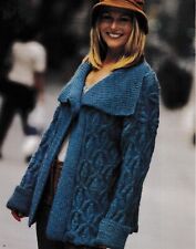 KNITTING PATTERN COPY Ladies Designer shawl collar jacket 47" 569F