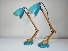 Maclamp 1960s wood arm lamp. Vintage Habitat. Farrow & Ball Vardo. 2 available