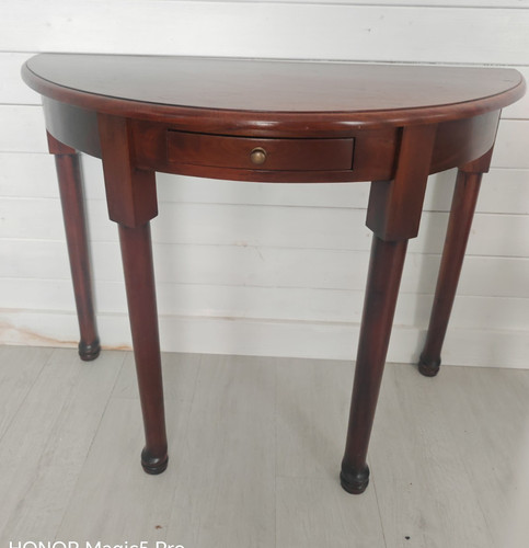 Semicircle wood console table - wood,