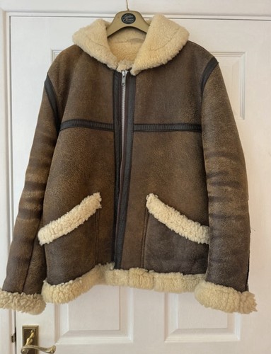 Brown sheepskin flying jacket - brown,