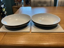 Denby  Greenwich Pasta  Bowls x 2 Stoneware Tableware Diameter 22cm Lot C