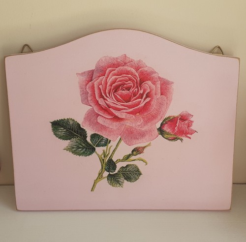 Decoupaged picture plaque pink - picture,