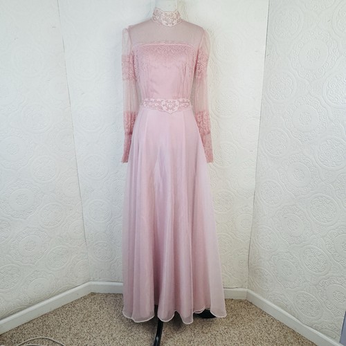 Vtg 70s lace prairie dress - prairie,
