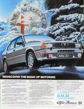 Alfa Romeo 'ALFA 33 Green Cloverleaf' Car ADVERT Vintage 1985 Print Ad E05/29