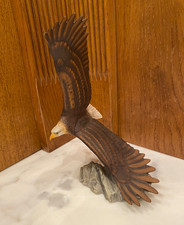 Bald Eagle Sculpture – ©1989 FM – Ceramic – Freestanding – VGC – Wildlife Decor