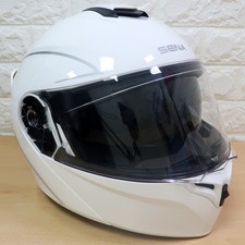SENA Outrush R Bluetooth Motorcycle Helmet - Glossy White - XL :  61 - 62
