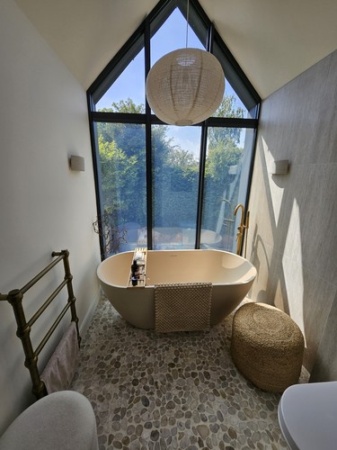 Flat cut stone pebble mosaic - flat,