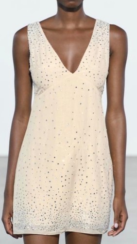 Zara gold sleeveless dress - zara,