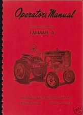 International "Farmall A" Tractor Operators Manual