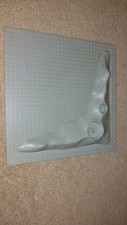 Vintage Grey Lego Space Base Plate Board, 3D Moon Crater 25cm x 25cm 1980s faded