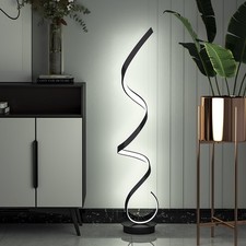 Black Spiral LED Floor Lamp