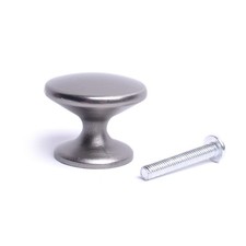 BSM Kitchen Cupboard Drawer Door Handle Knob Pewter Pack of 6