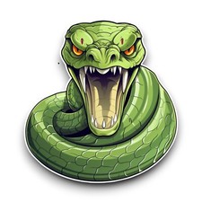 Angry Green Cobra Snake Animal