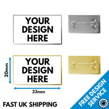 Rectangular Custom Badges •