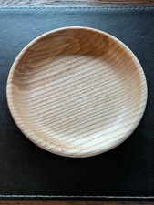 Handcrafted Small Wooden Coin Plate Shallow Dish 5in