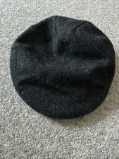 Olney Black Wool Flat Cap Size