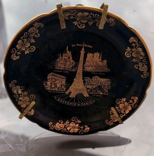 Vtg limoges cobalt blue gold - limoges,