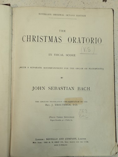 Bach christmas oratorio v s - christmas, v.s